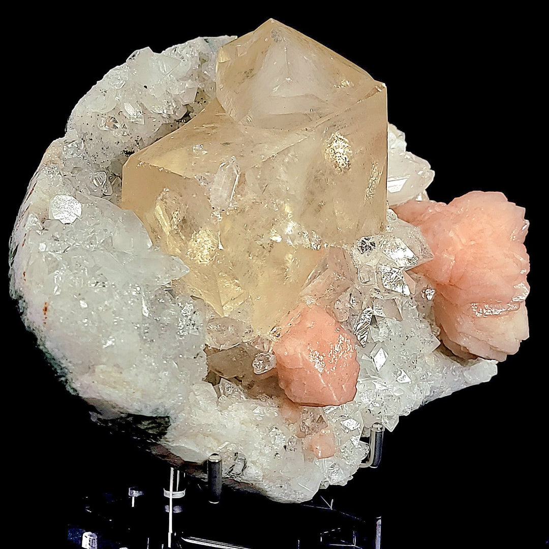 Calcite, Stilbite & Apophyllite Crystal, Large 5Lb Geode, Rare Mineral Specimen - Earth Perfection