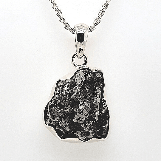 Campo Del Cielo Pendant! LARGE Iron Meteorite Rock Jewelry, Comet Meteorite Stone Pendant! - Earth Perfection
