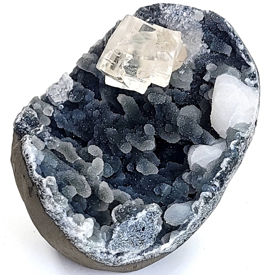 Clear Calcite Blue Chalcedony & Quartz Crystal Stalactites Large Mineral Specimen Matrix - Earth Perfection