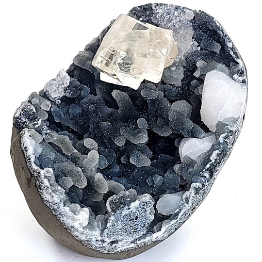Clear Calcite Blue Chalcedony & Quartz Crystal Stalactites Large Mineral Specimen Matrix - Earth Perfection