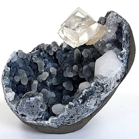 Clear Calcite Blue Chalcedony & Quartz Crystal Stalactites Large Mineral Specimen Matrix - Earth Perfection