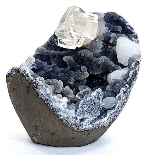 Clear Calcite Blue Chalcedony & Quartz Crystal Stalactites Large Mineral Specimen Matrix - Earth Perfection