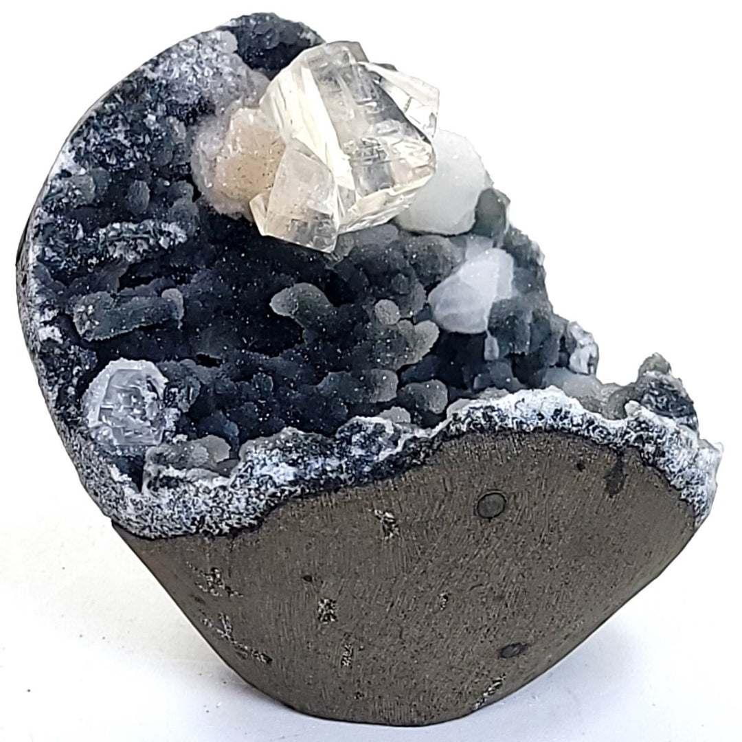 Clear Calcite Blue Chalcedony & Quartz Crystal Stalactites Large Mineral Specimen Matrix - Earth Perfection