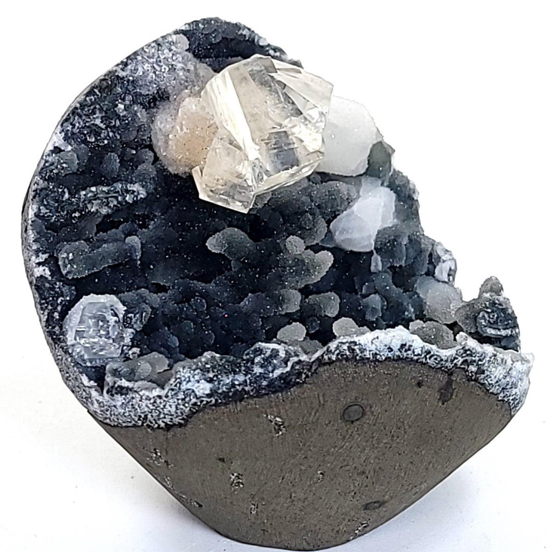 Clear Calcite Blue Chalcedony & Quartz Crystal Stalactites Large Mineral Specimen Matrix - Earth Perfection