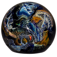 Cosmic Galaxy Sphere, Large Hand-Blown Glass Vortex Art Orb