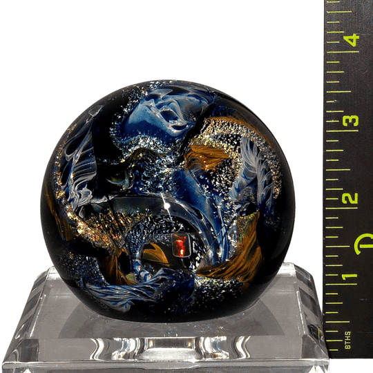 Cosmic Galaxy Sphere, Large Hand - Blown Glass Vortex Art Orb - Earth Perfection