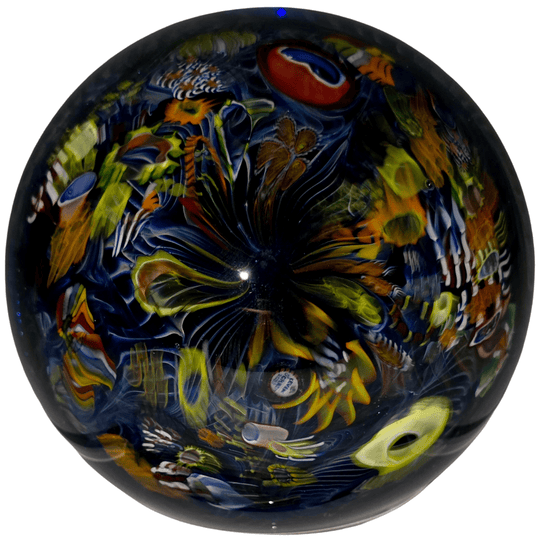 Cosmic Galaxy Sphere, Large Hand - Blown Glass Vortex Art Orb - Earth Perfection
