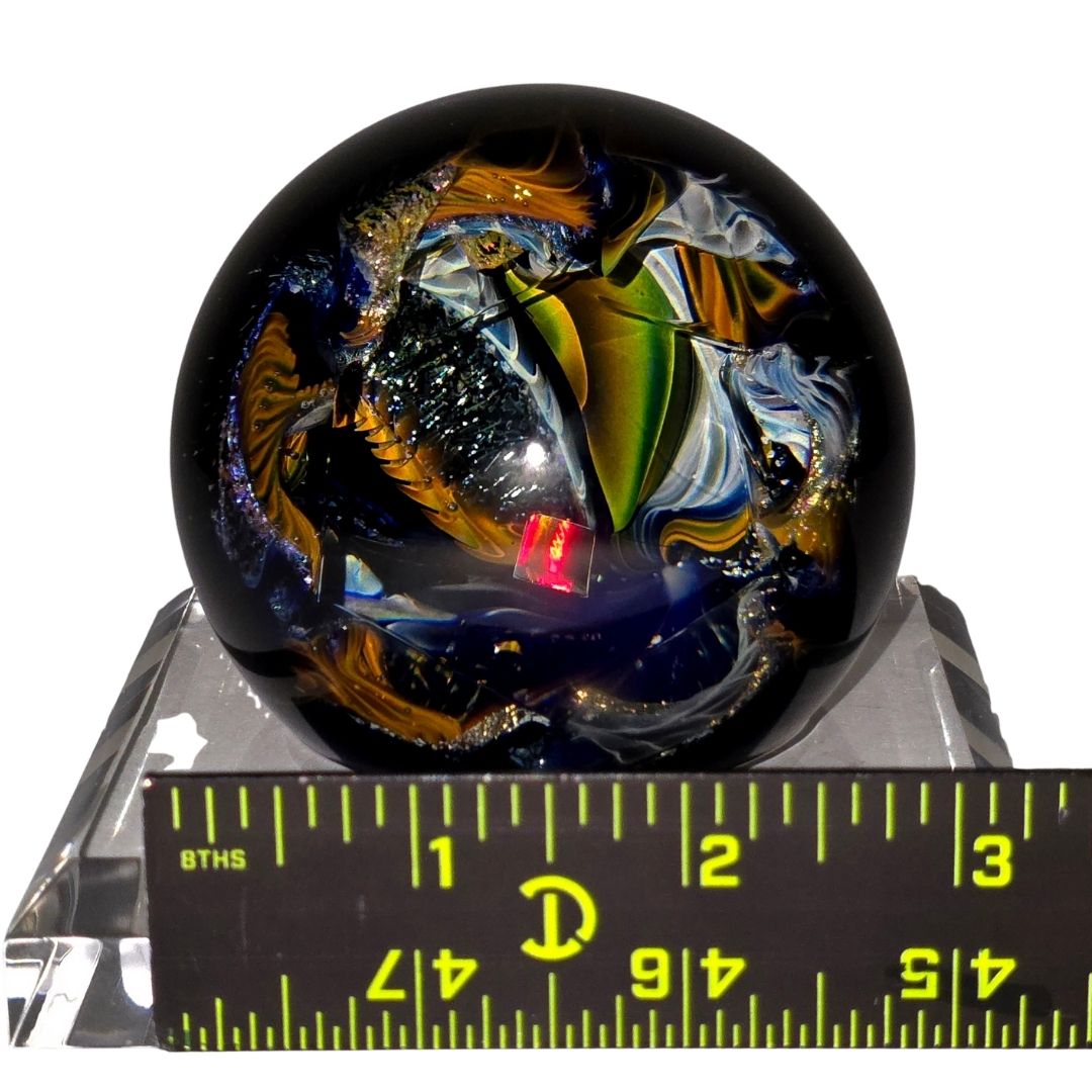 Cosmic Vortex Sphere, Galaxy Opal Crystal Ball, Hand - Blown Glass Home Decor - Earth Perfection