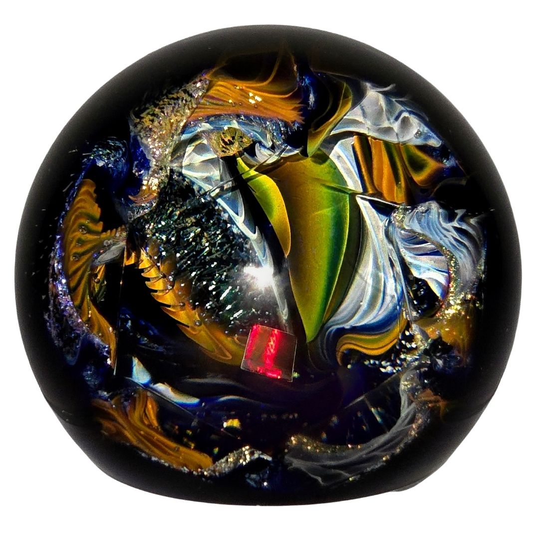 Cosmic Vortex Sphere, Galaxy Opal Crystal Ball, Hand - Blown Glass Home Decor - Earth Perfection