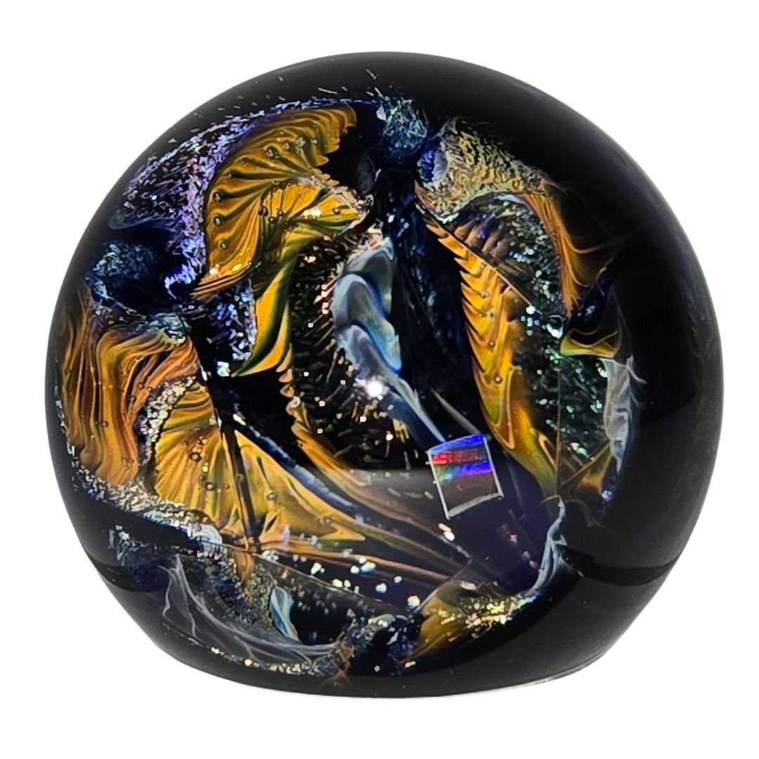 Cosmic Vortex Sphere, Galaxy Opal Crystal Ball, Hand - Blown Glass Home Decor - Earth Perfection