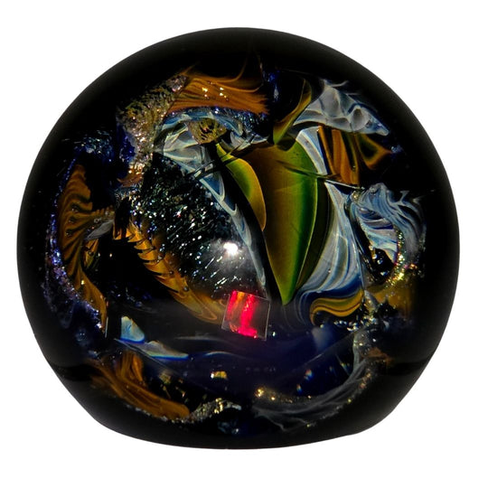 Cosmic Vortex Sphere, Galaxy Opal Crystal Ball, Hand - Blown Glass Home Decor - Earth Perfection