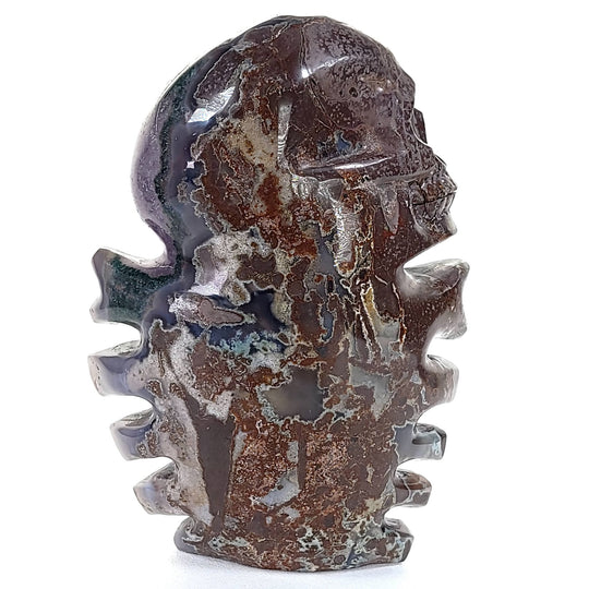 Crystal Skull & Bones! Large Amethyst Geode Skeleton With Jasper, Halloween Dia De Los Muertos! - Earth Perfection