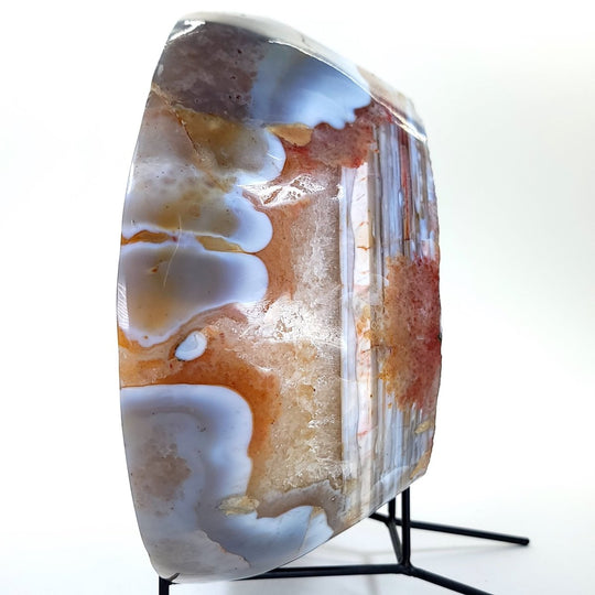 Decorative Stone Bowl Large 18 Lbs Fire Quartz Citrine Blue Agate Gemstone Crystal Bowl - Earth Perfection
