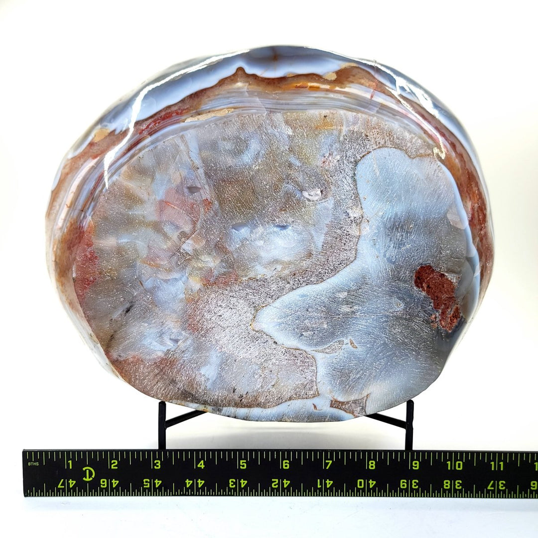 Decorative Stone Bowl Large 18 Lbs Fire Quartz Citrine Blue Agate Gemstone Crystal Bowl - Earth Perfection