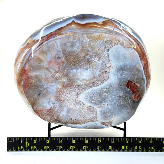 Decorative Stone Bowl Large 18 Lbs Fire Quartz Citrine Blue Agate Gemstone Crystal Bowl - Earth Perfection