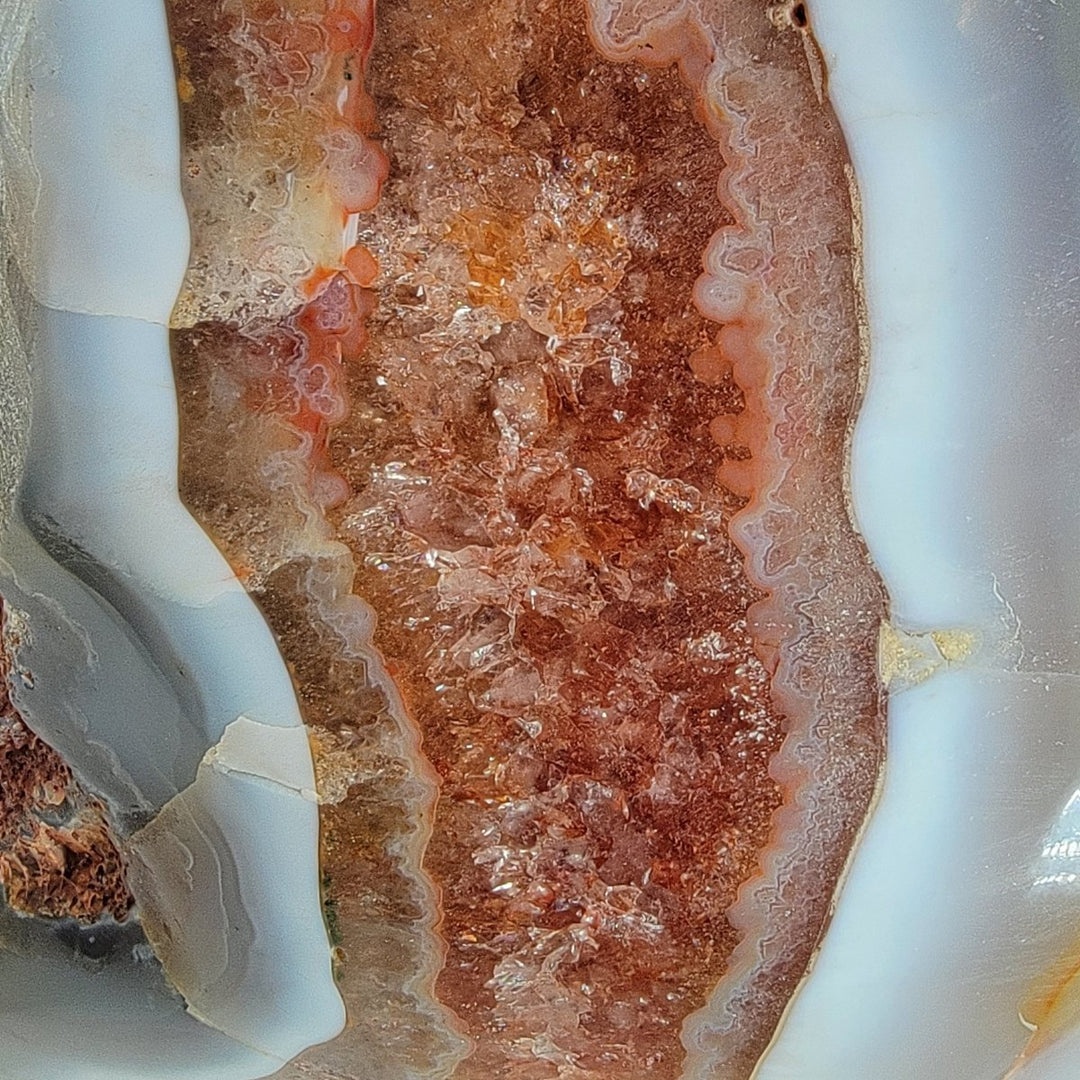 Decorative Stone Bowl Large 18 Lbs Fire Quartz Citrine Blue Agate Gemstone Crystal Bowl - Earth Perfection