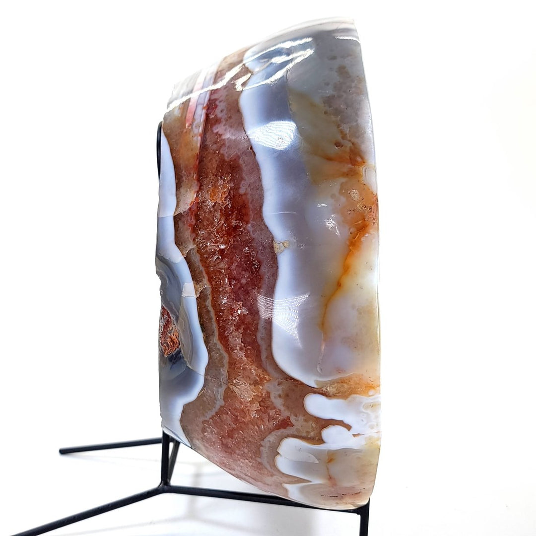 Decorative Stone Bowl Large 18 Lbs Fire Quartz Citrine Blue Agate Gemstone Crystal Bowl - Earth Perfection
