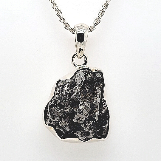 Campo Del Cielo Pendant! LARGE Iron Meteorite Rock Jewelry, Comet Meteorite Stone Pendant!