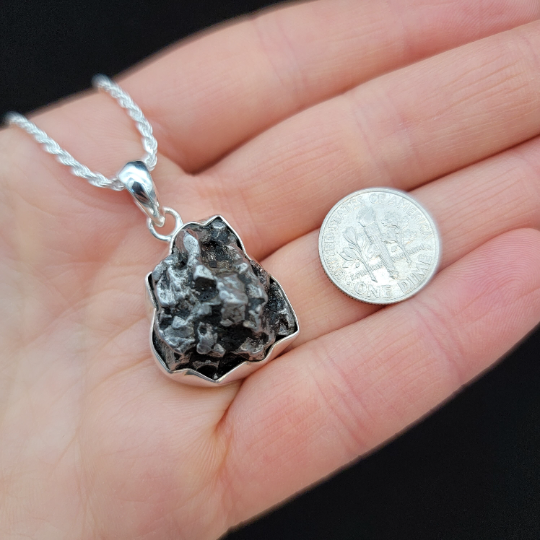 Campo Del Cielo Pendant! LARGE Iron Meteorite Rock Jewelry, Comet Meteorite Stone Pendant!