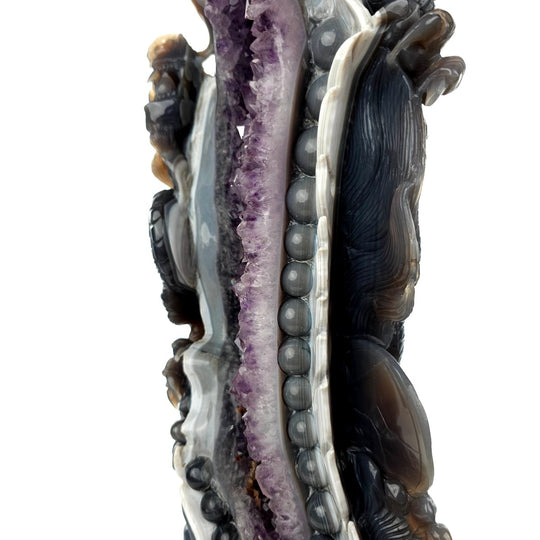 Dragon Sculpture Crystal Carving Extra Large 38 Lb, Giant Agate Amethyst Dragon Art Statue - Earth Perfection