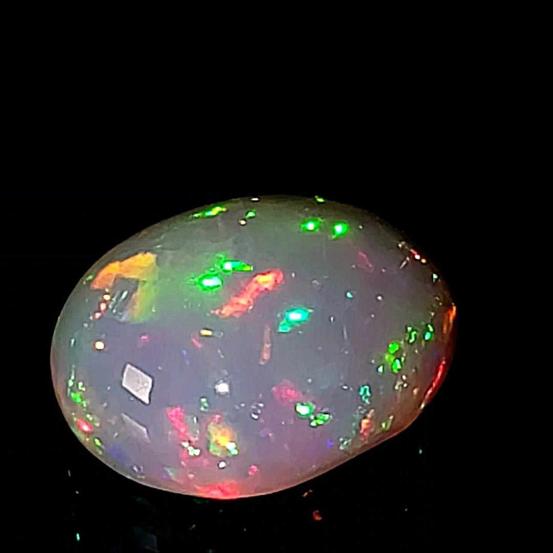 Ethiopian Welo Opal Extra Large 42 Cts! Natural Crystal Rainbow Pear Cabochon Opal! - Earth Perfection