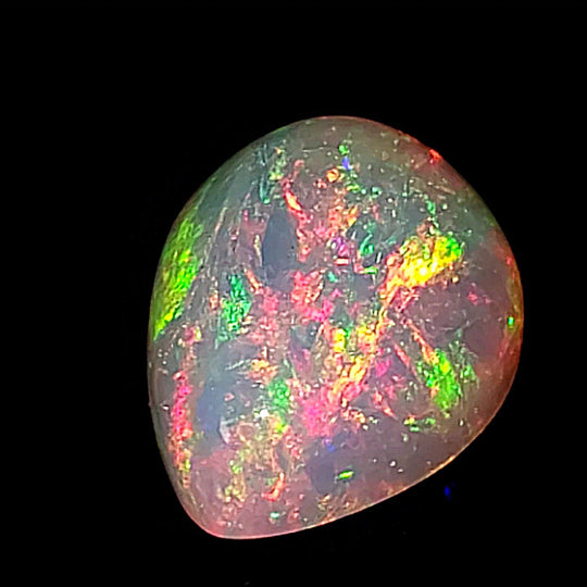 Ethiopian Welo Opal Large 19 Cts! Cosmic Galaxy Fire Opal, Crystal Rainbow Pear Gemstone! - Earth Perfection