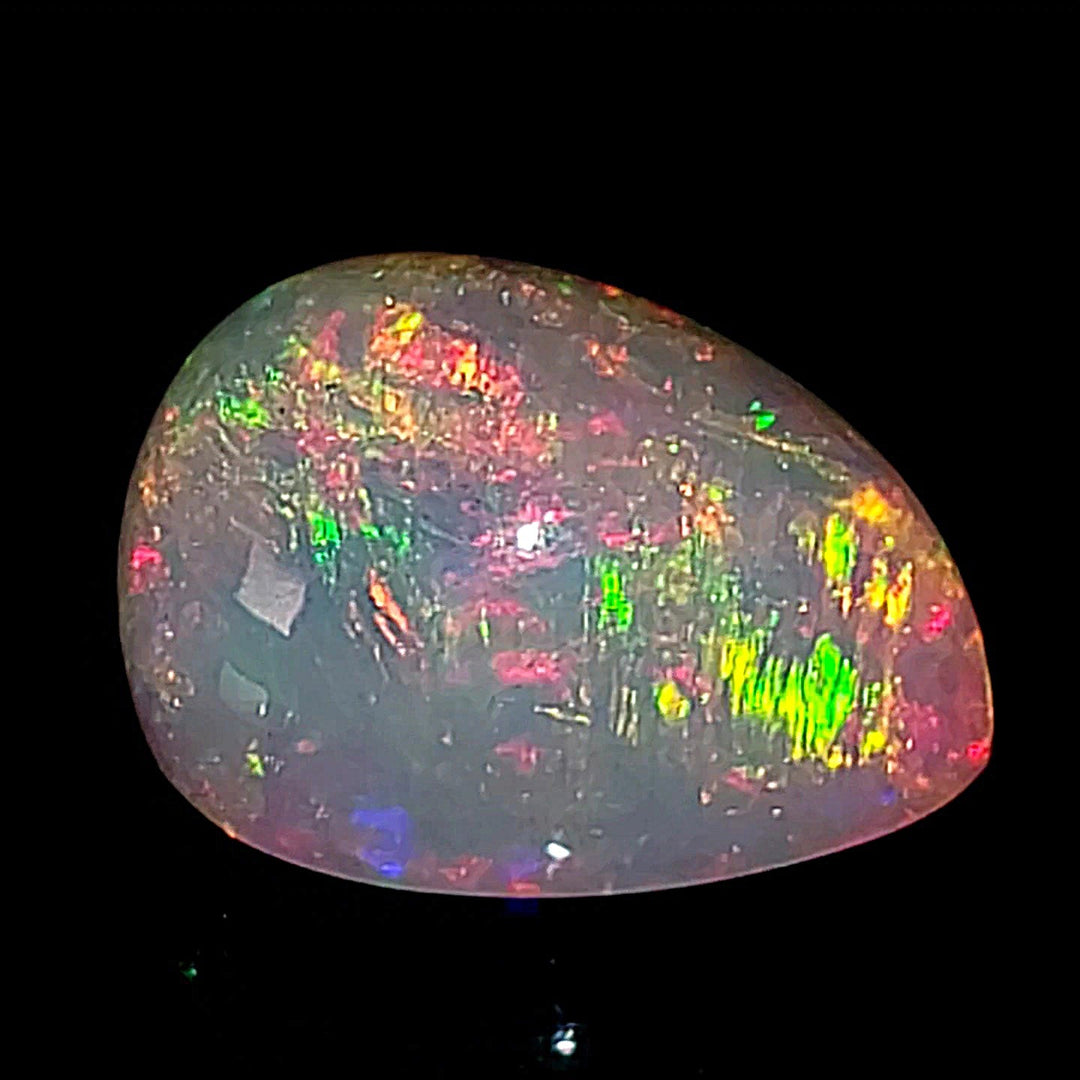 Ethiopian Welo Opal Large 19 Cts! Cosmic Galaxy Fire Opal, Crystal Rainbow Pear Gemstone! - Earth Perfection