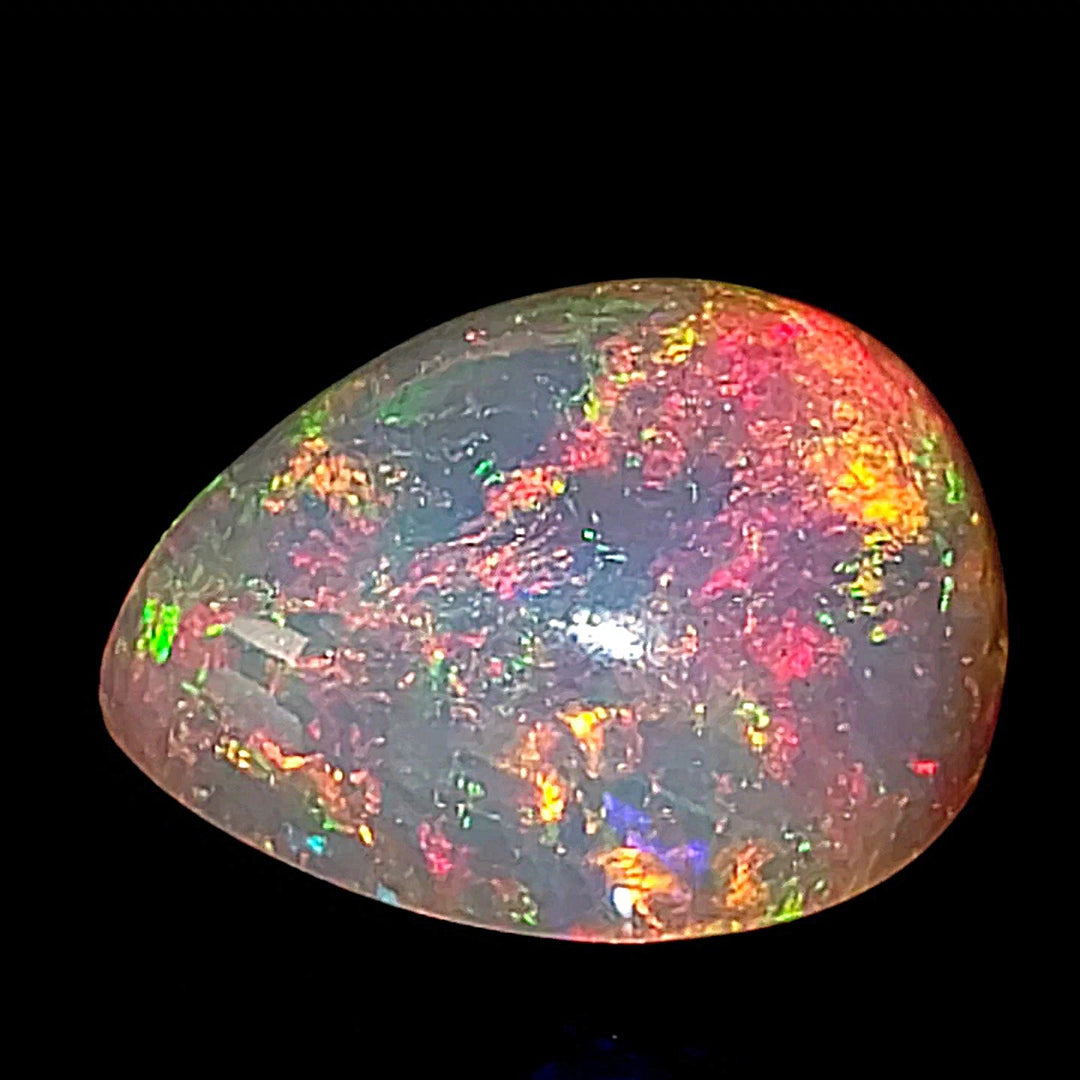 Ethiopian Welo Opal Large 19 Cts! Cosmic Galaxy Fire Opal, Crystal Rainbow Pear Gemstone! - Earth Perfection