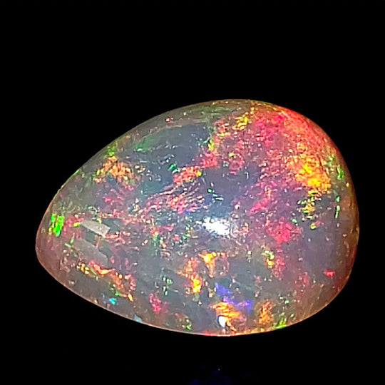 Ethiopian Welo Opal Large 19 Cts! Cosmic Galaxy Fire Opal, Crystal Rainbow Pear Gemstone! - Earth Perfection