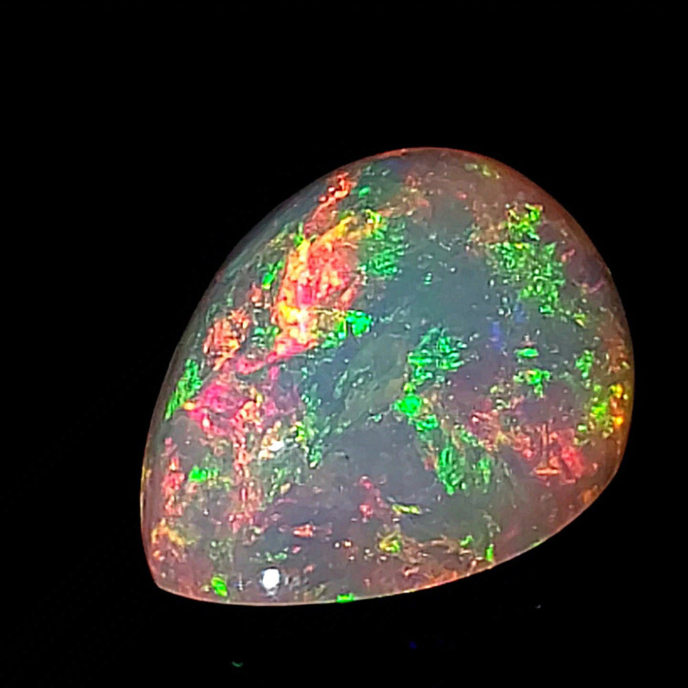 Ethiopian Welo Opal Large 19 Cts! Cosmic Galaxy Fire Opal, Crystal Rainbow Pear Gemstone! - Earth Perfection