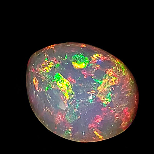 Ethiopian Welo Opal Large 19 Cts! Cosmic Galaxy Fire Opal, Crystal Rainbow Pear Gemstone! - Earth Perfection