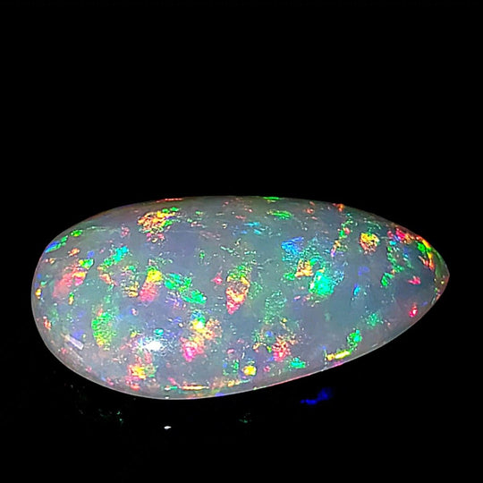 Ethiopian Welo Opal Large 22 Cts! Natural Crystal Rainbow Pear Shaped Opal Gemstone! - Earth Perfection