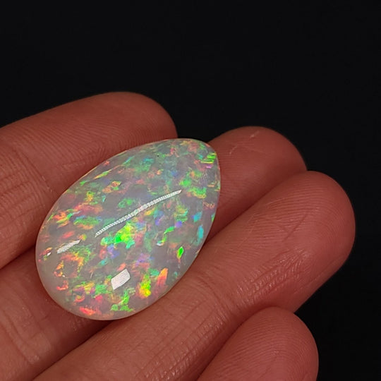 Ethiopian Welo Opal Large 22 Cts! Natural Crystal Rainbow Pear Shaped Opal Gemstone! - Earth Perfection