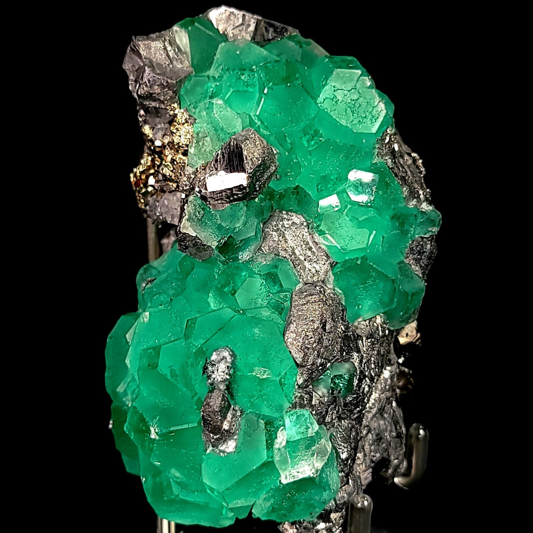 Fluorite Pyrite Sphalerite Galena Mineral Specimen Large 4 in Octahedral Crystal Stone - Earth Perfection