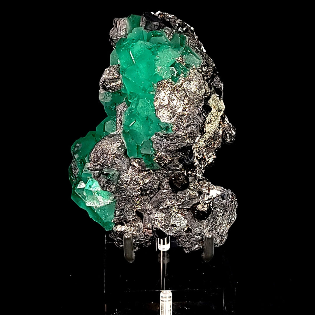 Fluorite Pyrite Sphalerite Galena Mineral Specimen Large 4 in Octahedral Crystal Stone - Earth Perfection