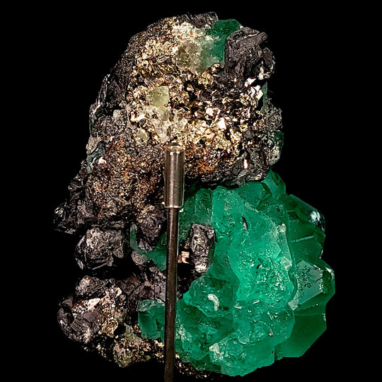 Fluorite Pyrite Sphalerite Galena Mineral Specimen Large 4 in Octahedral Crystal Stone - Earth Perfection