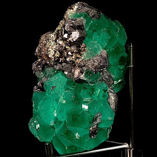 Fluorite Pyrite Sphalerite Galena Mineral Specimen Large 4 in Octahedral Crystal Stone - Earth Perfection