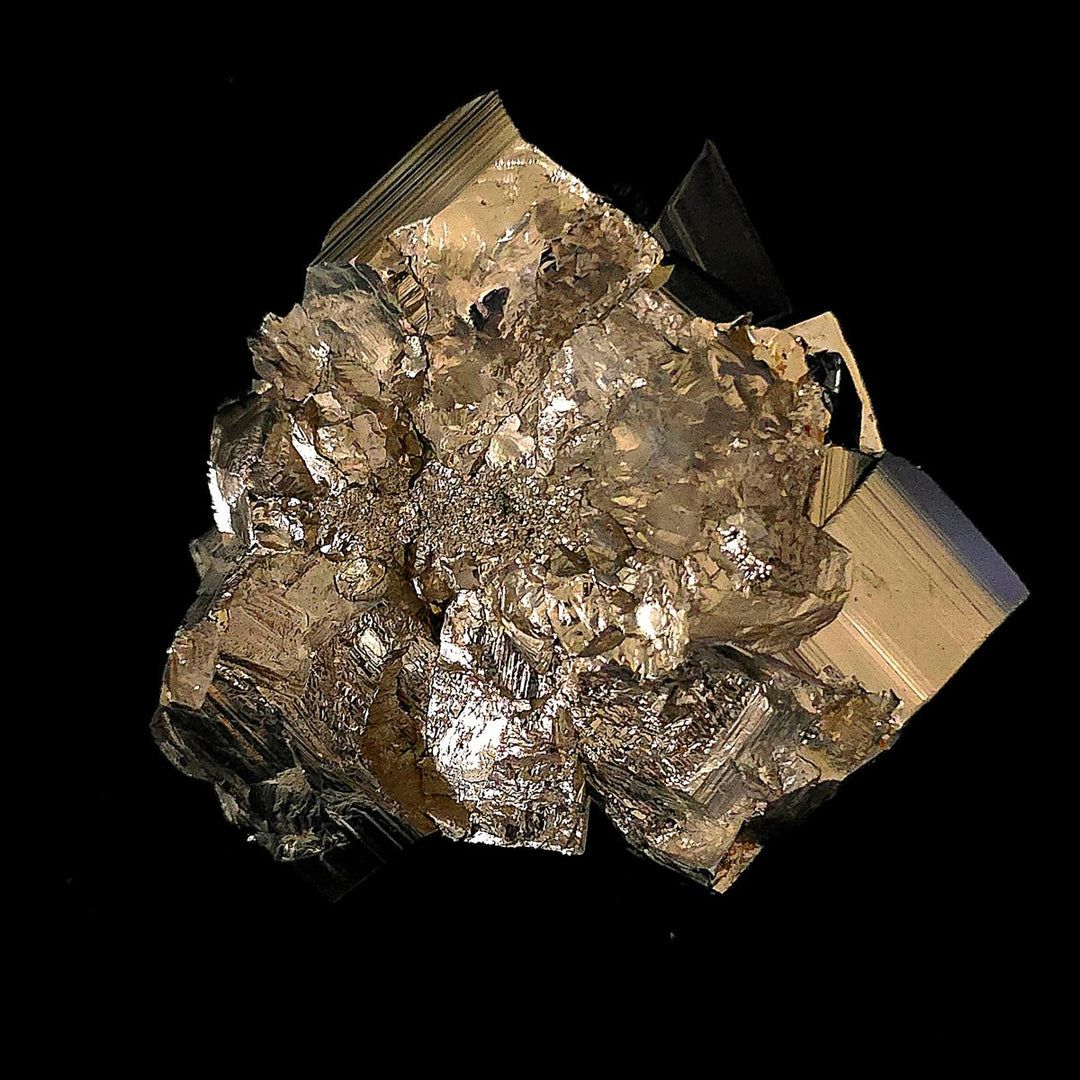 Golden Cubic Pyrite Stone, Iron Pyrite Crystal Freeform, Natural Fools Gold Pyrite Mineral Specimen - Earth Perfection