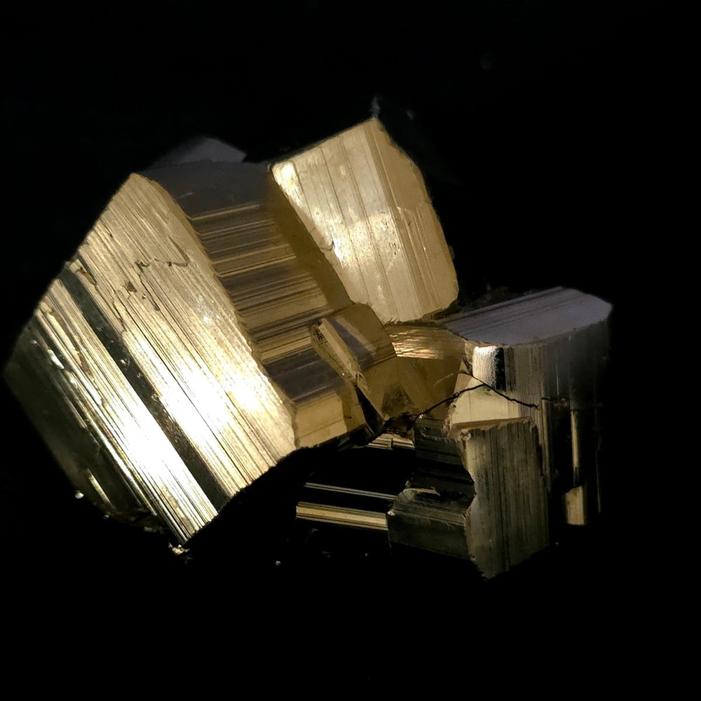 Golden Cubic Pyrite Stone, Iron Pyrite Crystal Freeform, Natural Fools Gold Pyrite Mineral Specimen - Earth Perfection