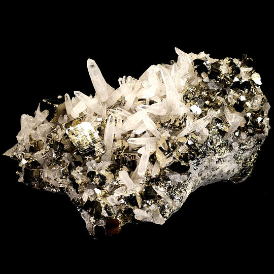 Golden Pyrite & Quartz Freeform Crystal! Large 11 Lbs Standing Mineral Specimen, Huanzala Mine Peru - Earth Perfection
