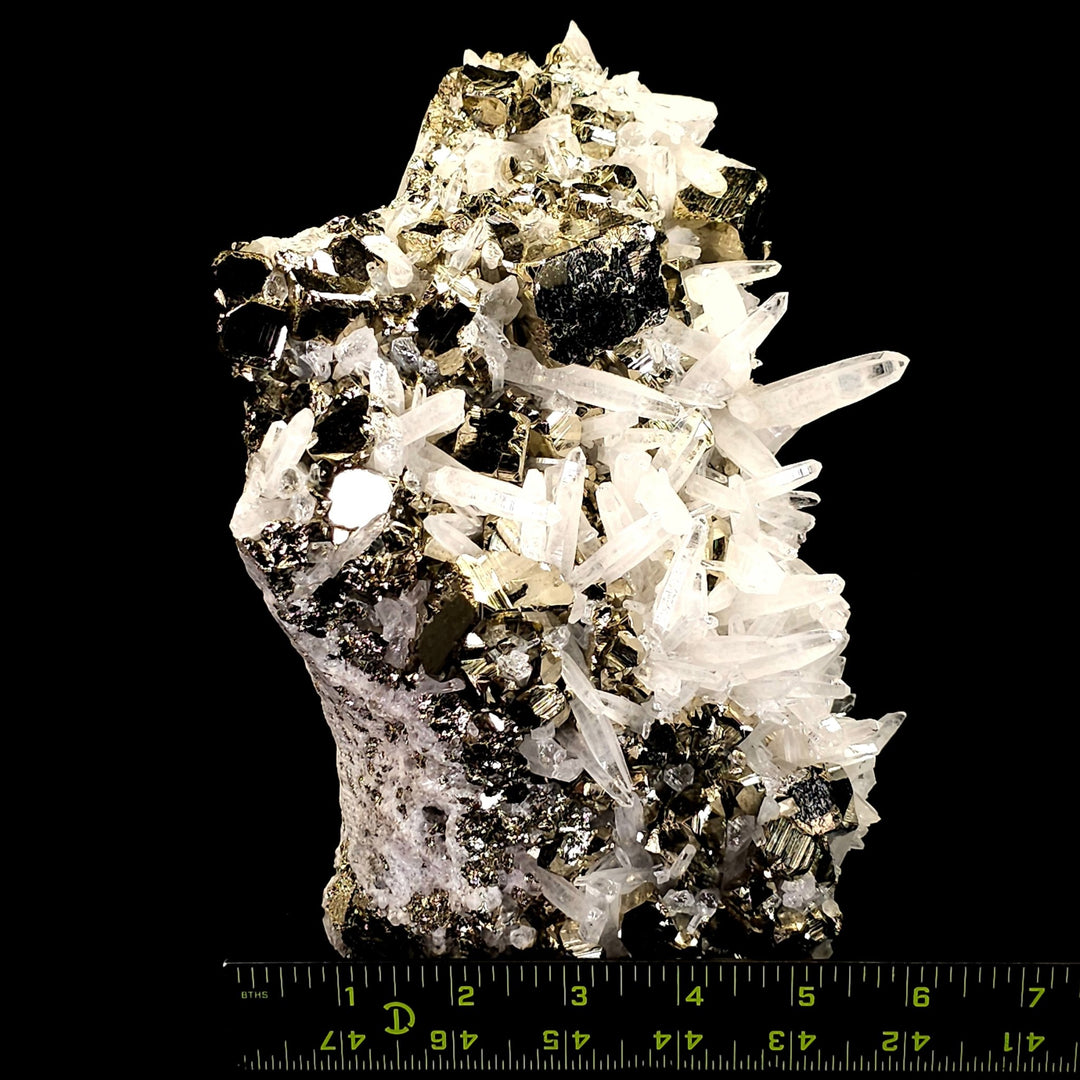 Golden Pyrite & Quartz Freeform Crystal! Large 11 Lbs Standing Mineral Specimen, Huanzala Mine Peru - Earth Perfection