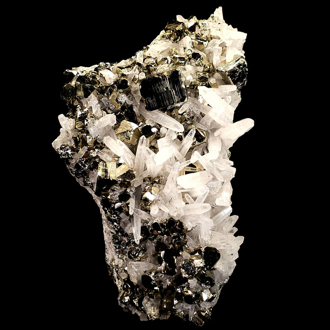 Golden Pyrite & Quartz Freeform Crystal! Large 11 Lbs Standing Mineral Specimen, Huanzala Mine Peru - Earth Perfection