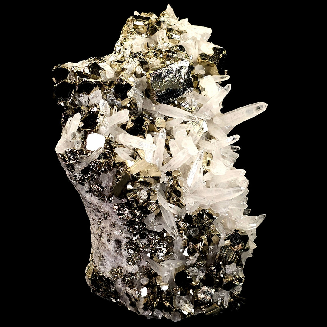 Golden Pyrite & Quartz Freeform Crystal! Large 11 Lbs Standing Mineral Specimen, Huanzala Mine Peru - Earth Perfection