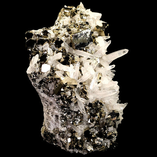 Golden Pyrite & Quartz Freeform Crystal! Large 11 Lbs Standing Mineral Specimen, Huanzala Mine Peru - Earth Perfection