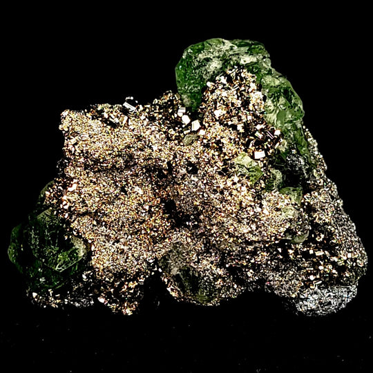 Green Fluorite Pyrite Sphalerite Mineral Specimen Large 3" Crystal Cluster Stone - Earth Perfection