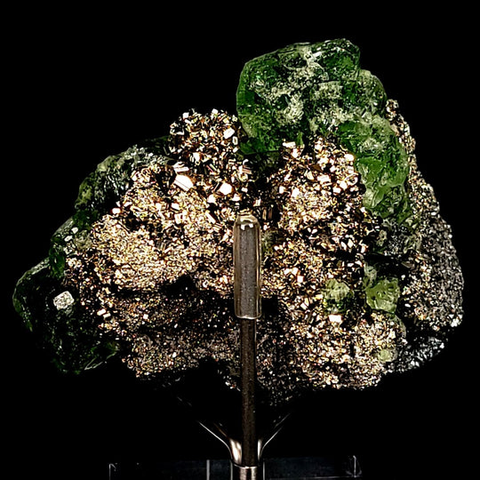 Green Fluorite Pyrite Sphalerite Mineral Specimen Large 3" Crystal Cluster Stone - Earth Perfection