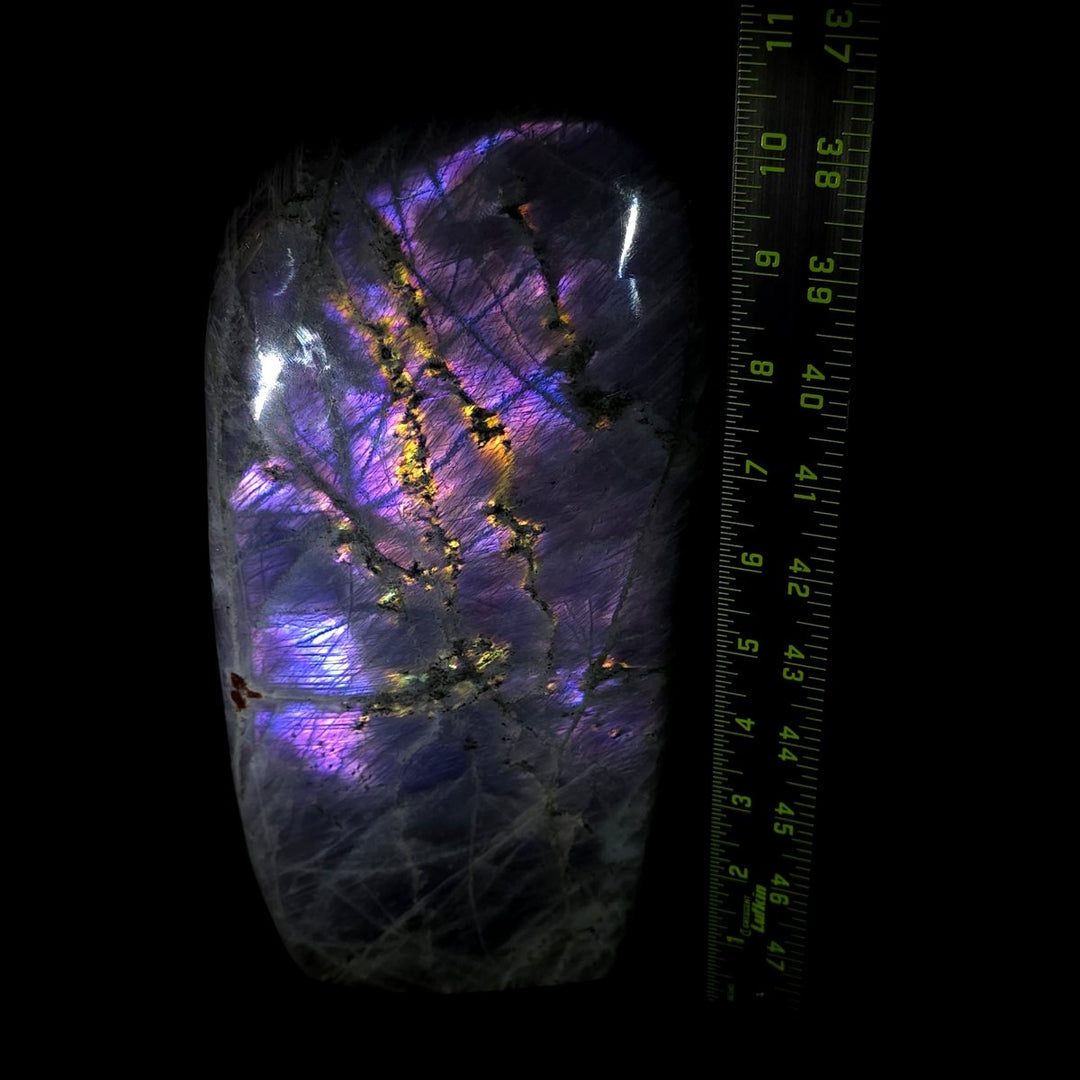Labradorite Crystal Slab, Purple Flashy Large 11.3 Lb, Spectrolite Stone Slice - Earth Perfection