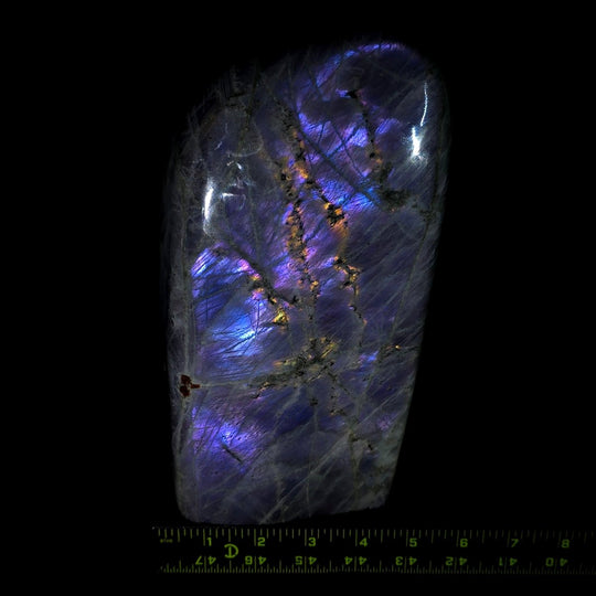 Labradorite Crystal Slab, Purple Flashy Large 11.3 Lb, Spectrolite Stone Slice - Earth Perfection