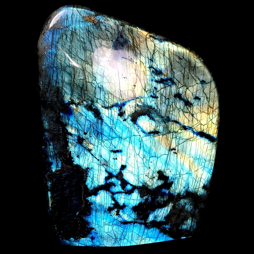 Labradorite Crystal Slab Slice Large 14 Lbs Blue Spectrolite Stone - Earth Perfection