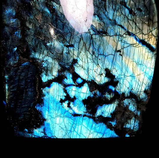 Labradorite Crystal Slab Slice Large 14 Lbs Blue Spectrolite Stone - Earth Perfection